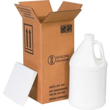 BOX PACKAGING Global Industrial„¢ One 1 Gal. Plastic Jug Haz Mat Shipper Kit, 6"L x 6"W x 12-3/4"H HAZ1130